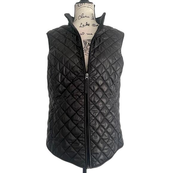 VAN HEUSEN PUFFER VEST MEN INSIDE POCKETS Sz L BLACK MOCK NECK COZZY VERSATILE - Picture 12 of 16